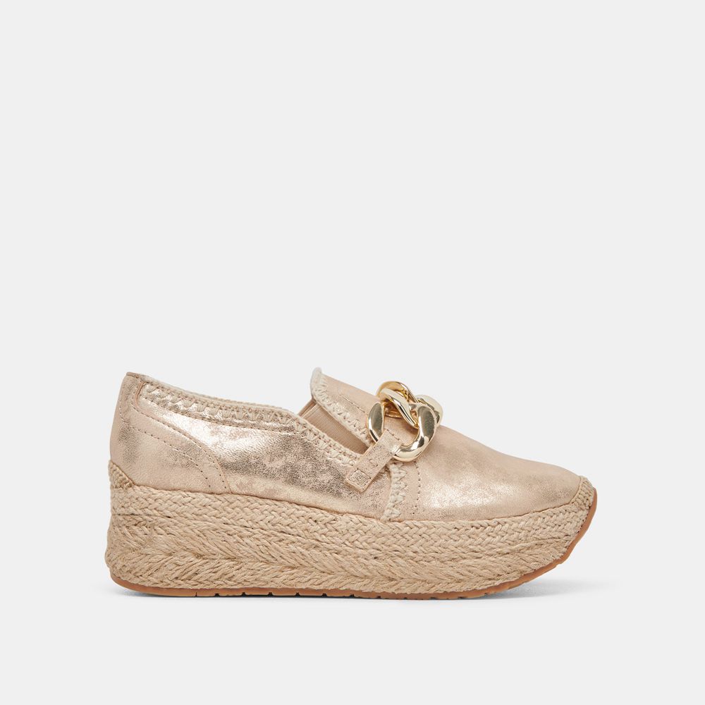 Dolce Vita Jhenee Espadrille Wedge Women Sneakers Light Gold | US-915263AOB