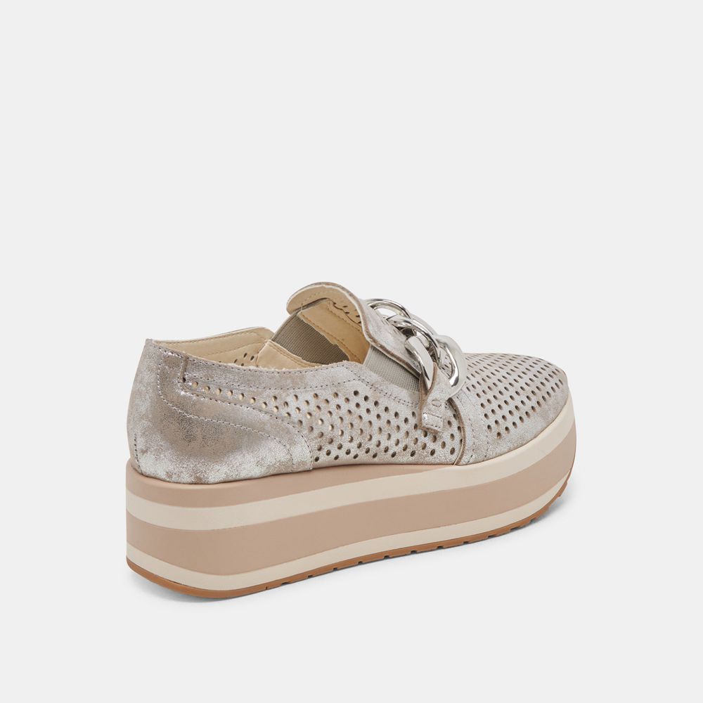 Dolce Vita Jhenee Perforated Women Sneakers Silver | US-731842RAK