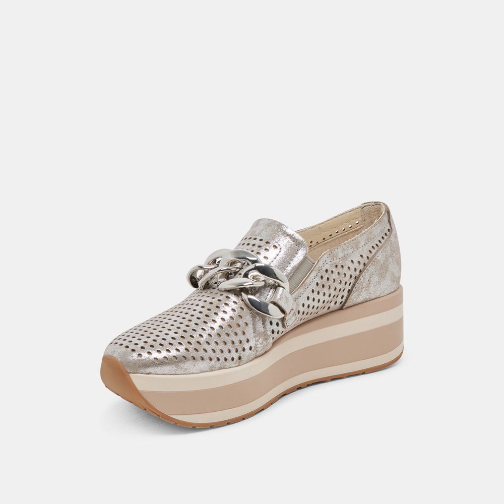 Dolce Vita Jhenee Perforated Women Sneakers Silver | US-731842RAK