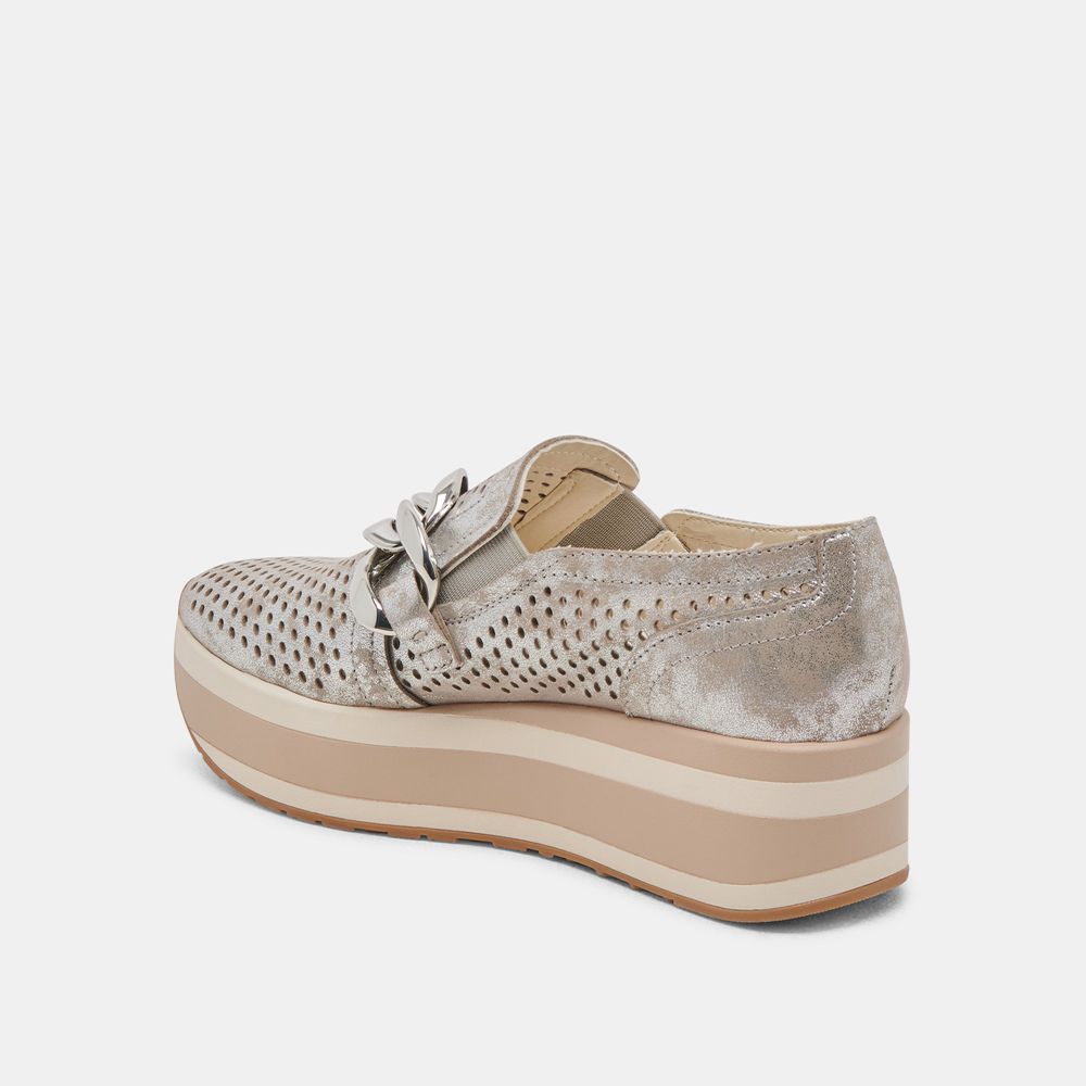 Dolce Vita Jhenee Perforated Women Sneakers Silver | US-731842RAK