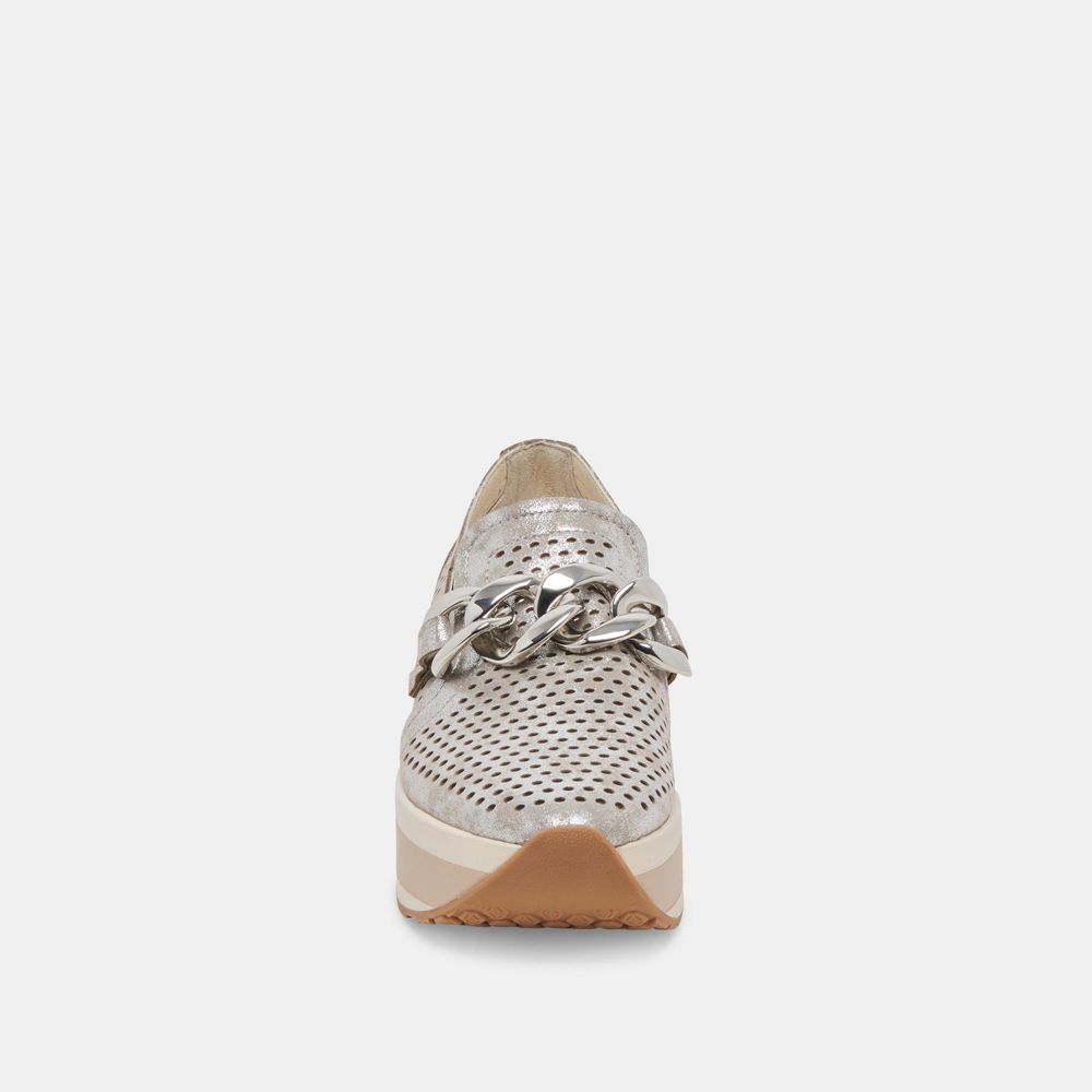 Dolce Vita Jhenee Perforated Women Sneakers Silver | US-731842RAK