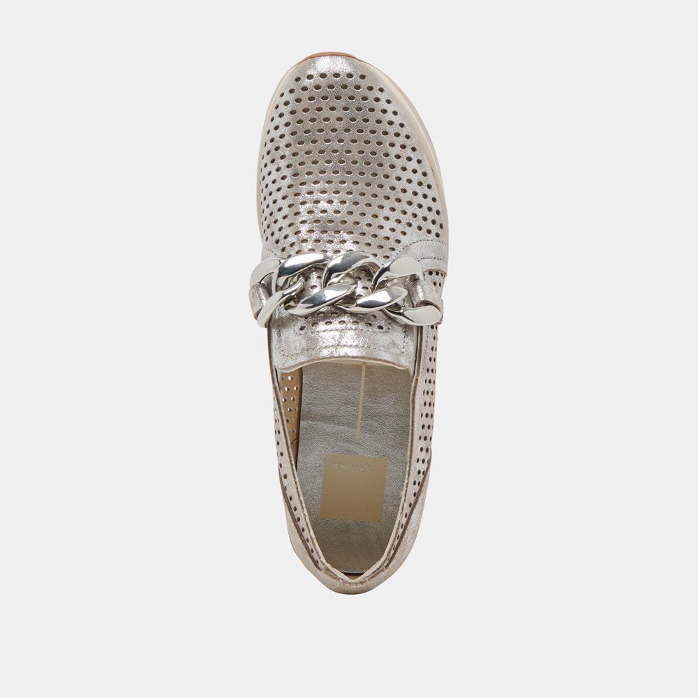 Dolce Vita Jhenee Perforated Women Sneakers Silver | US-731842RAK