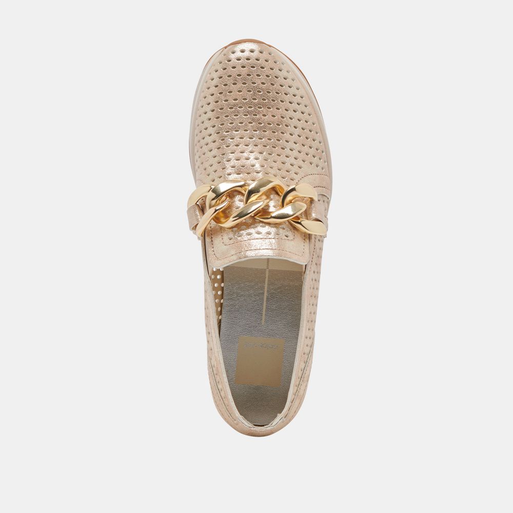 Dolce Vita Jhenee Perforated Women Sneakers Light Gold | US-617495BOY