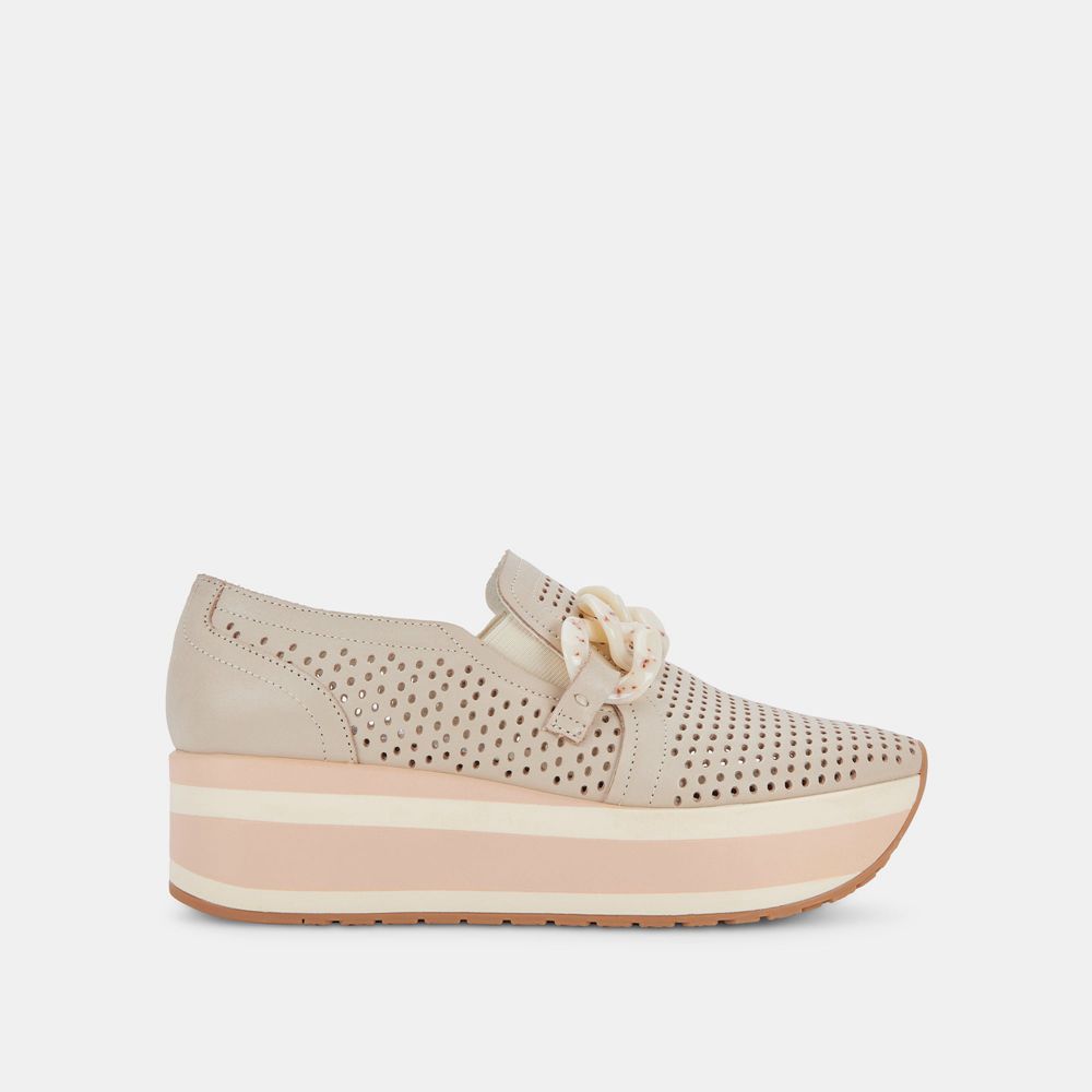 Dolce Vita Jhenee Perforated Women Sneakers Light Beige | US-095631RJP