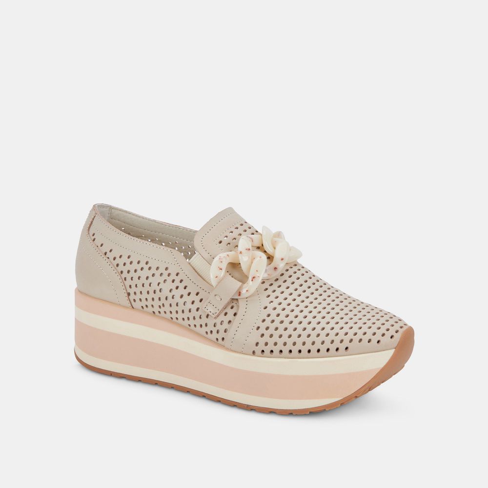 Dolce Vita Jhenee Perforated Women Sneakers Light Beige | US-095631RJP