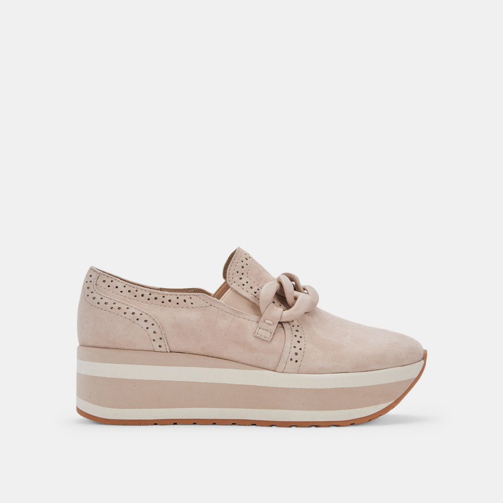 Dolce Vita Jhenee Suede Women Sneakers Beige | US-065397GHV