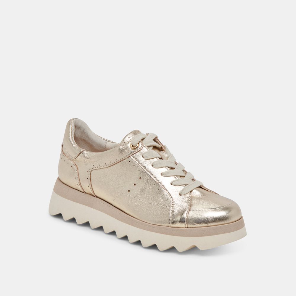 Dolce Vita Jorgie Leather Women Sneakers Platinum | US-372904KQS