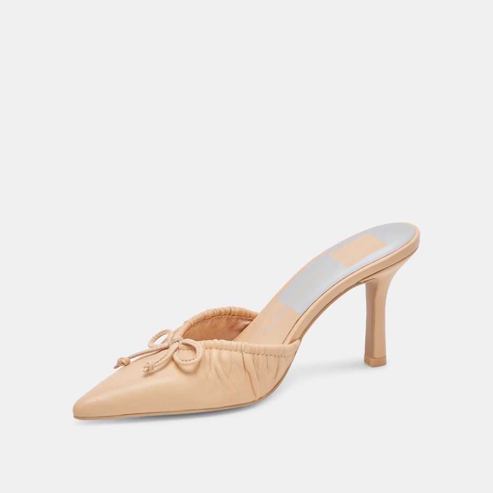 Dolce Vita Kairi Leather Women Heels Beige | US-064218QYJ