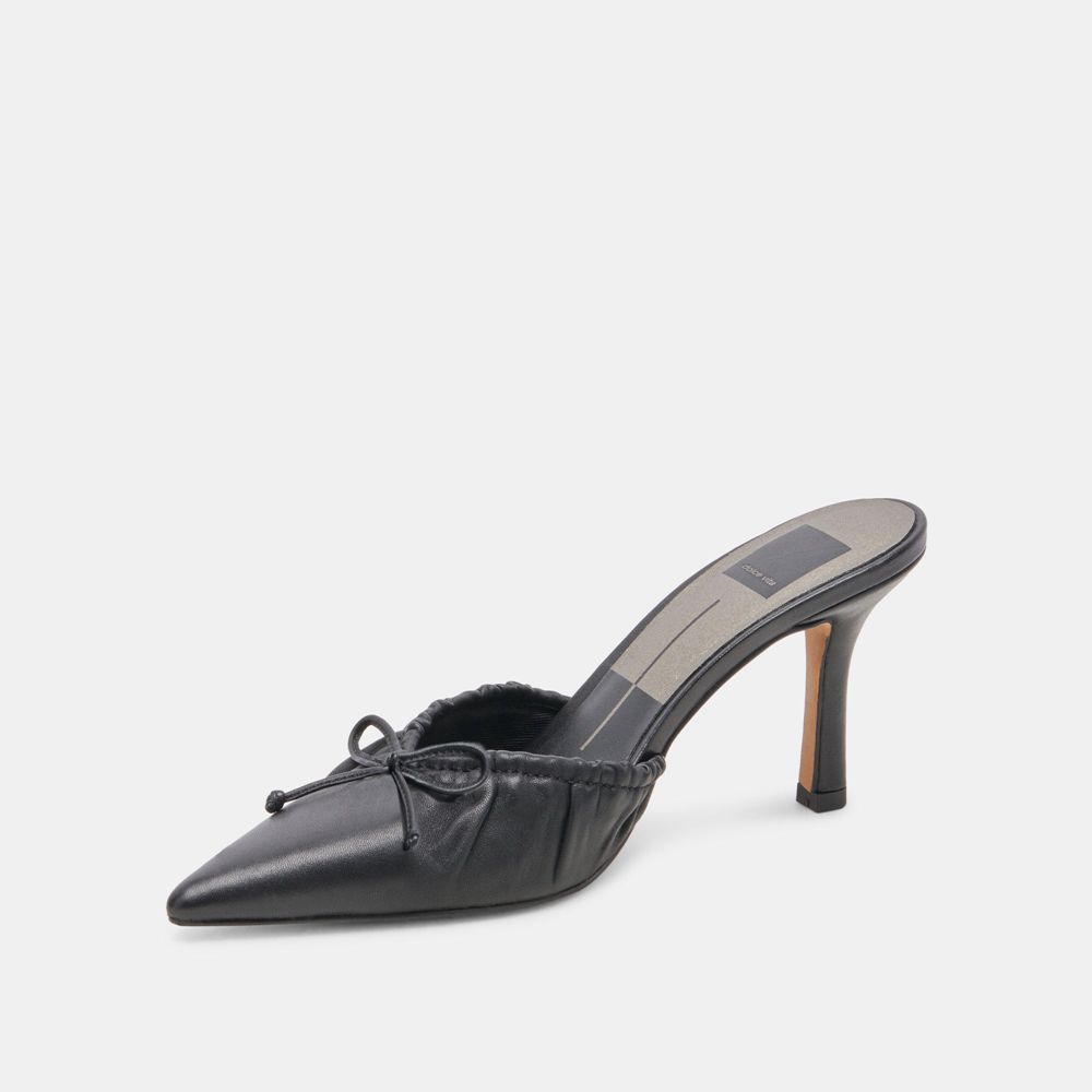 Dolce Vita Kairi Leather Women Heels Black | US-185946URW