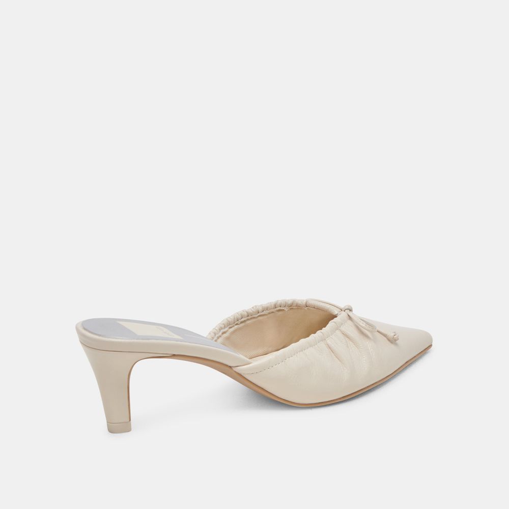 Dolce Vita Kairi Mid Crinkle Patent Women Heels Cream | US-538269RXL