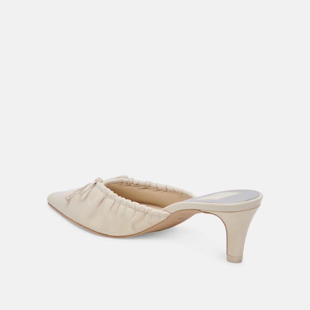 Dolce Vita Kairi Mid Crinkle Patent Women Heels Cream | US-538269RXL