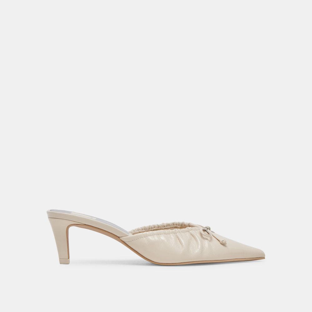 Dolce Vita Kairi Mid Crinkle Patent Women Heels Cream | US-538269RXL