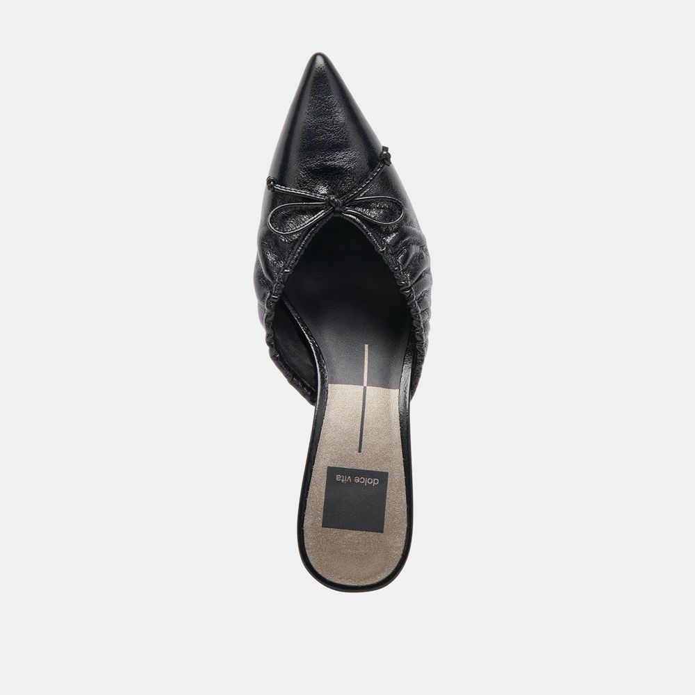 Dolce Vita Kairi Mid Crinkle Patent Women Heels Black | US-371604AIT