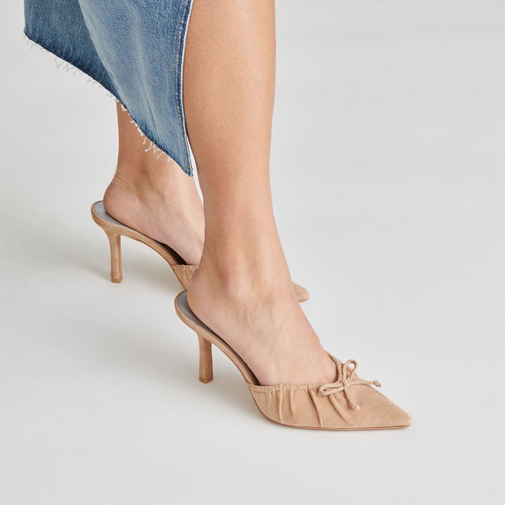 Dolce Vita Kairi Suede Women Heels Brown | US-480129FTN