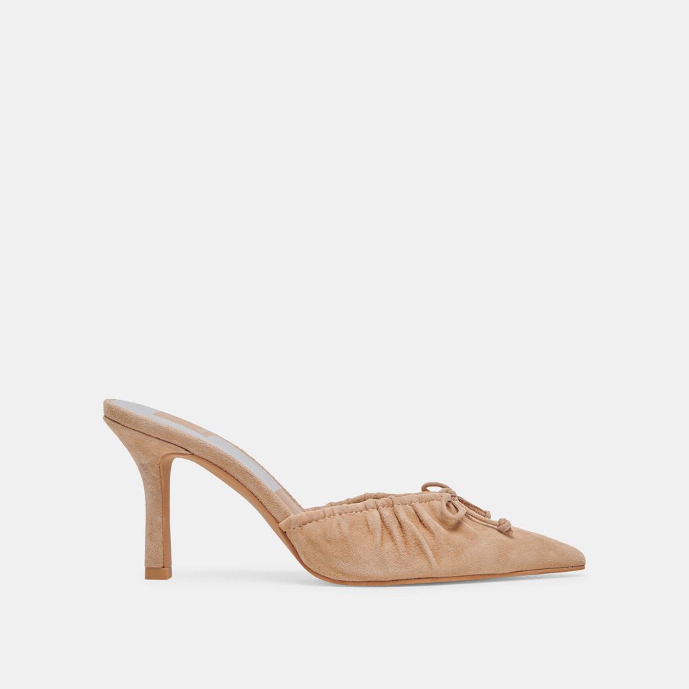 Dolce Vita Kairi Suede Women Heels Brown | US-480129FTN