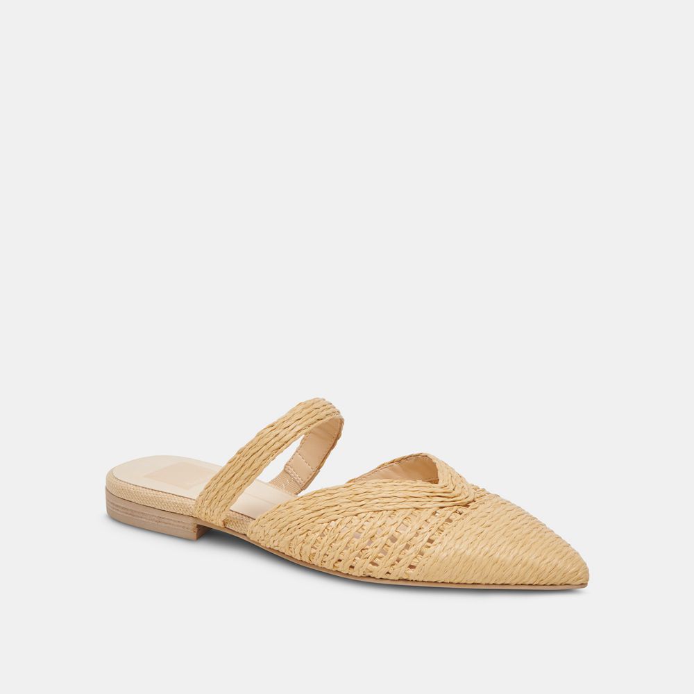 Dolce Vita Kaline Raffia Women Flats Brown | US-382714OUE