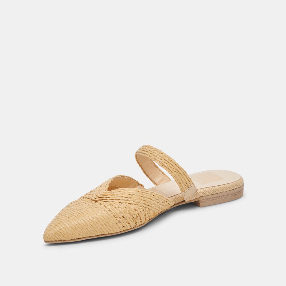 Dolce Vita Kaline Raffia Women Flats Brown | US-382714OUE