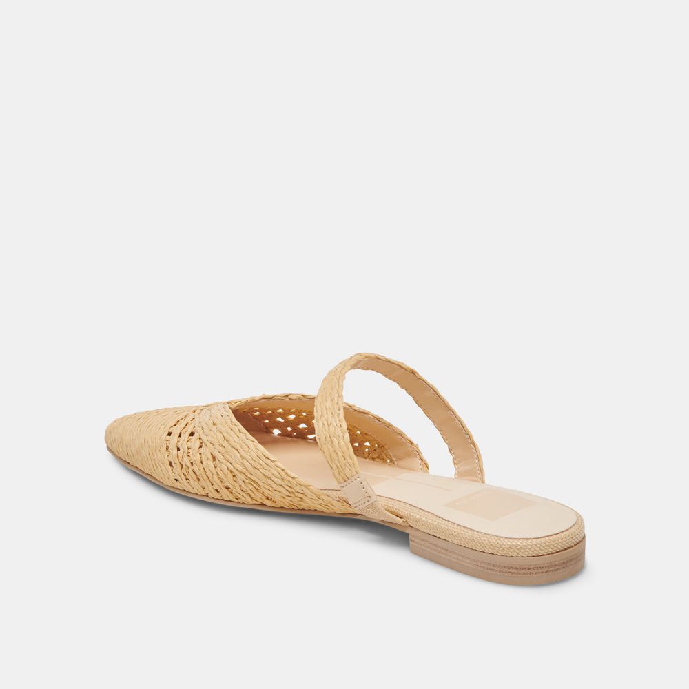 Dolce Vita Kaline Raffia Women Flats Brown | US-382714OUE