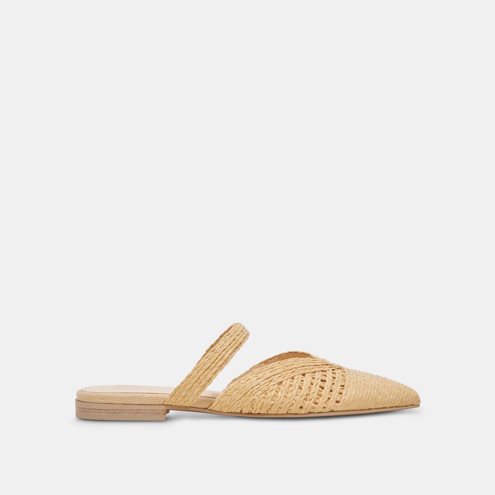 Dolce Vita Kaline Raffia Women Flats Brown | US-382714OUE