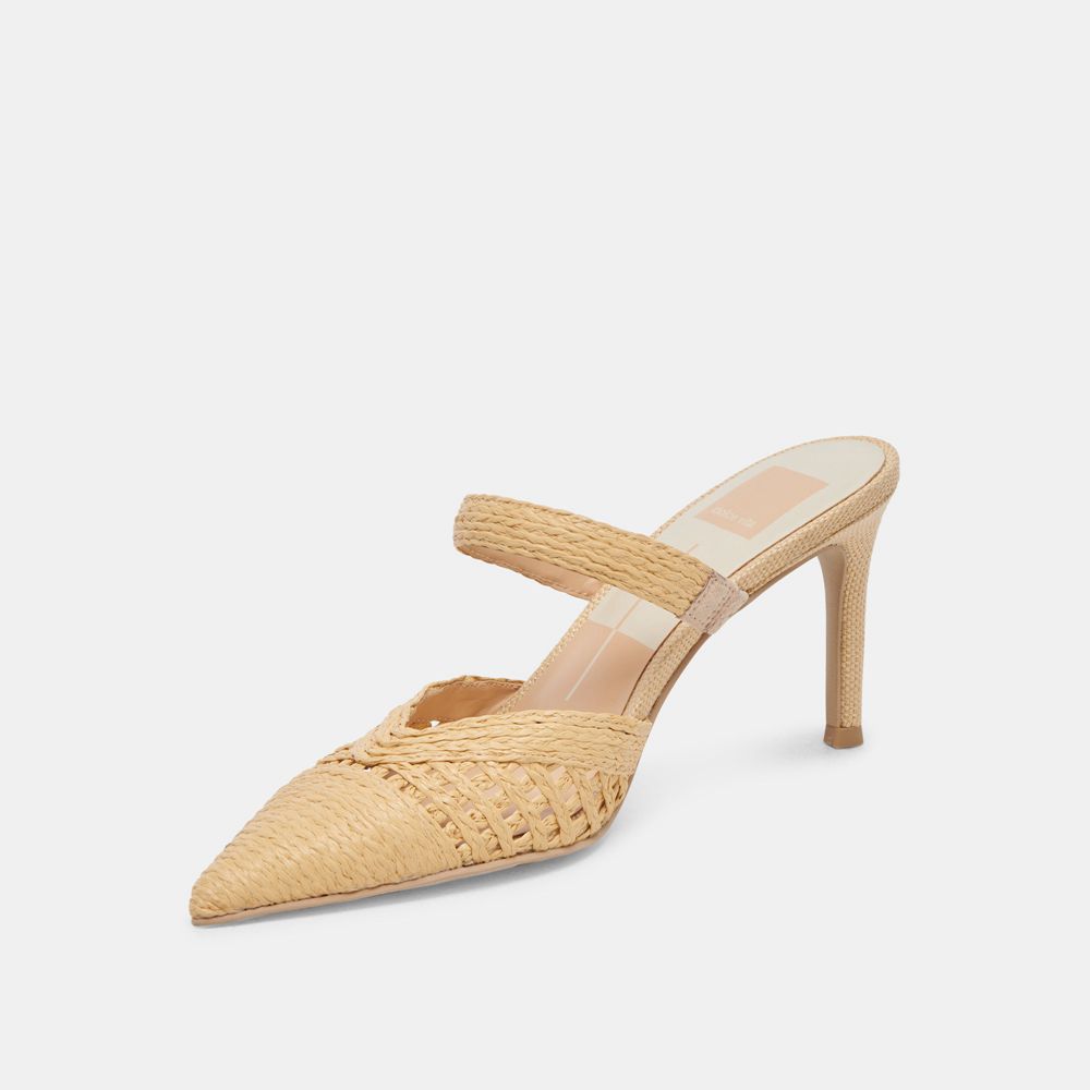 Dolce Vita Kaline Raffia Women Heels Light Brown | US-953201IDB