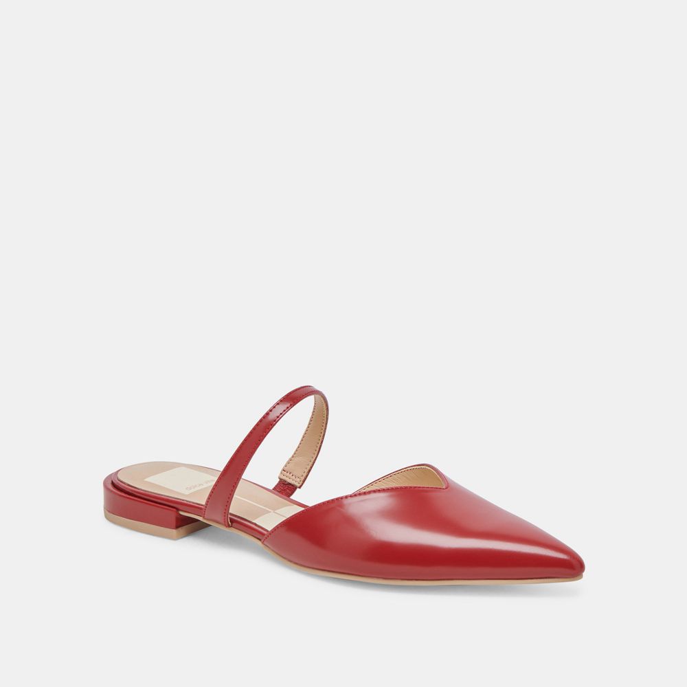 Dolce Vita Kanika Crinkle Patent Women Flats Red | US-096751NTI