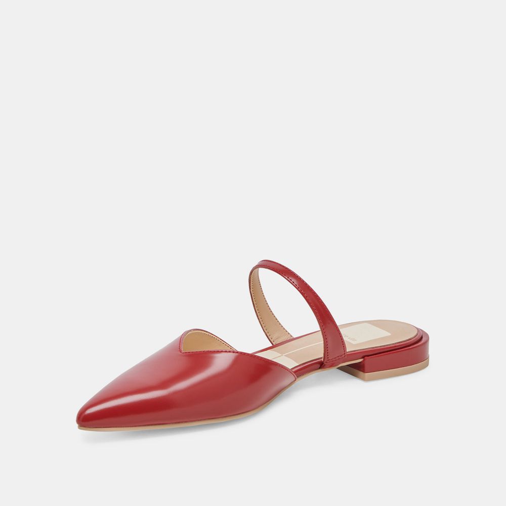 Dolce Vita Kanika Crinkle Patent Women Flats Red | US-096751NTI