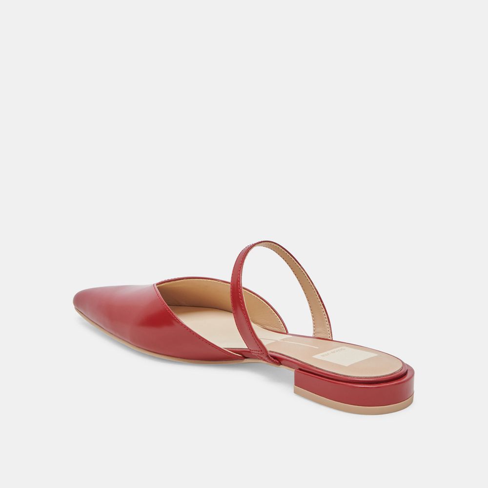 Dolce Vita Kanika Crinkle Patent Women Flats Red | US-096751NTI