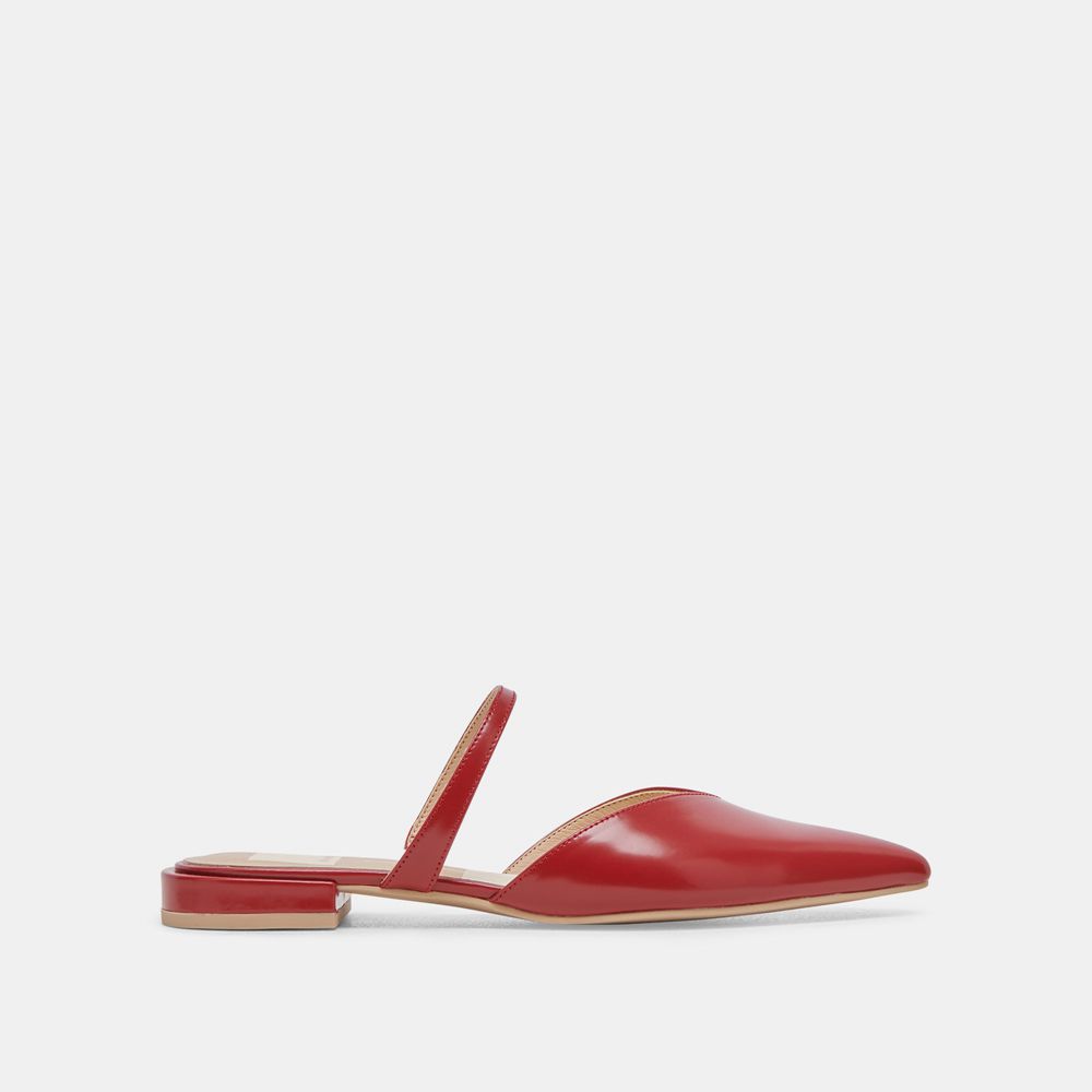 Dolce Vita Kanika Crinkle Patent Women Flats Red | US-096751NTI