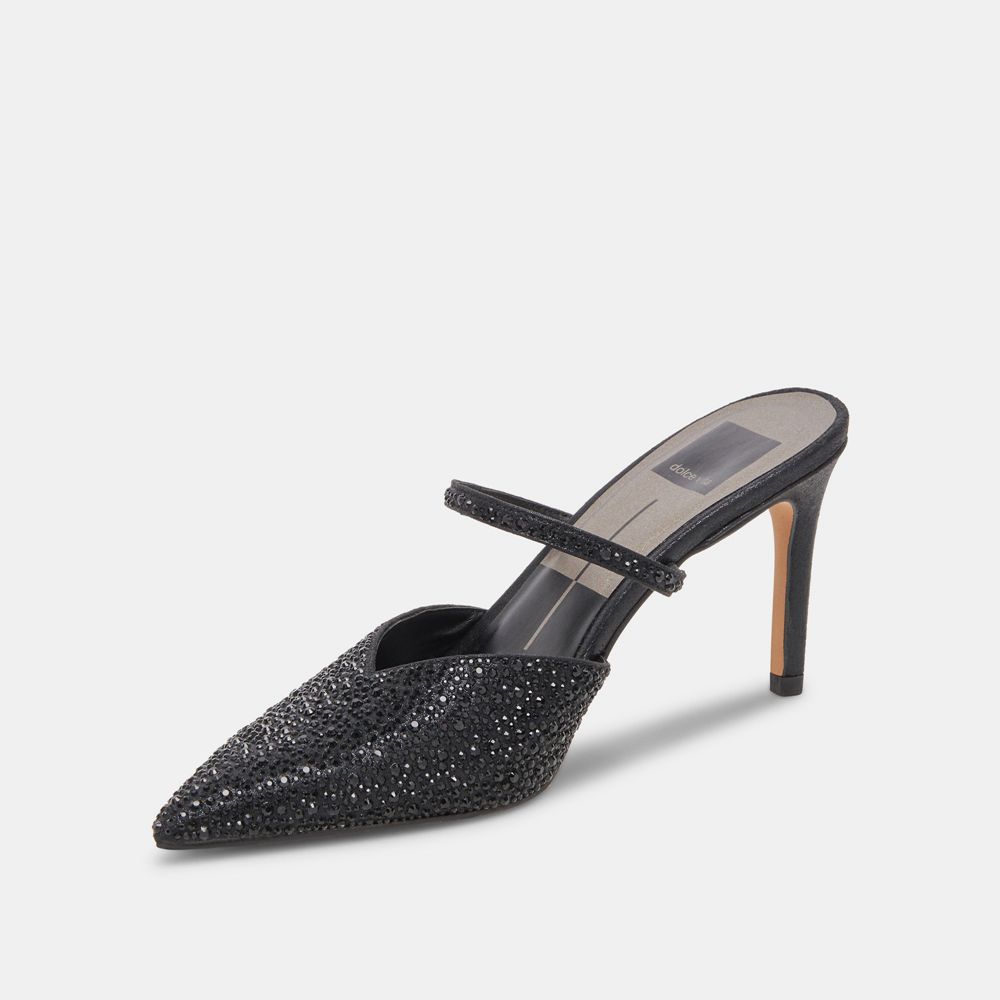 Dolce Vita Kanika Crystal Women Heels Black | US-913280JGK