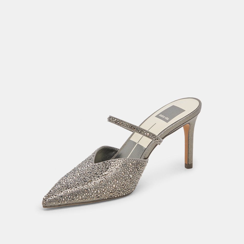 Dolce Vita Kanika Crystal Women Heels Dark Grey | US-506923KIR