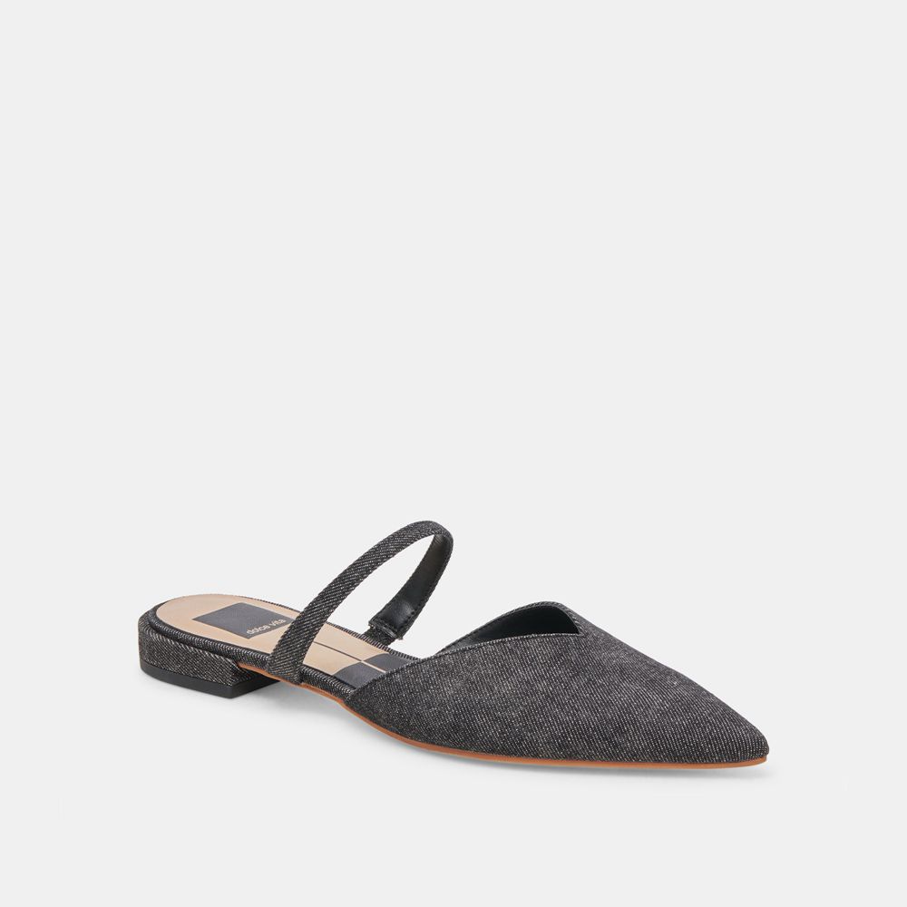 Dolce Vita Kanika Denim Women Flats Black | US-709842VMN