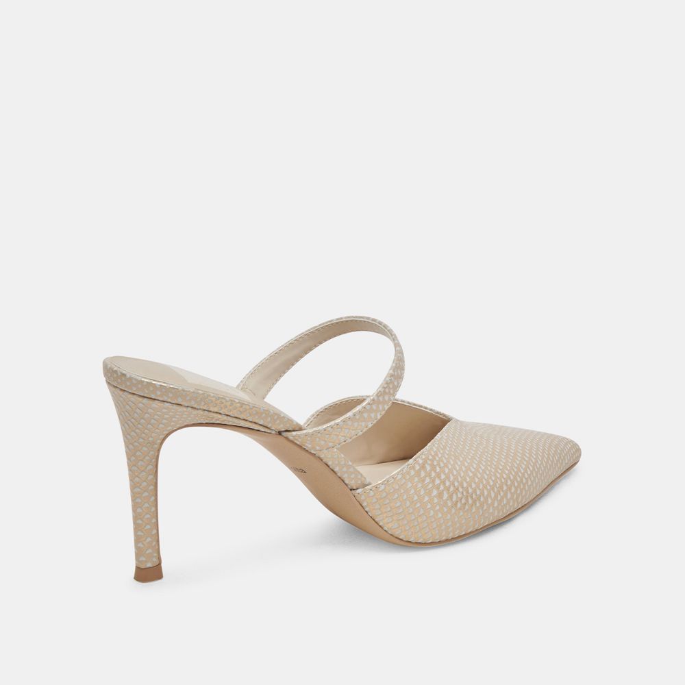 Dolce Vita Kanika Leather Women Heels Cream | US-407923KSC