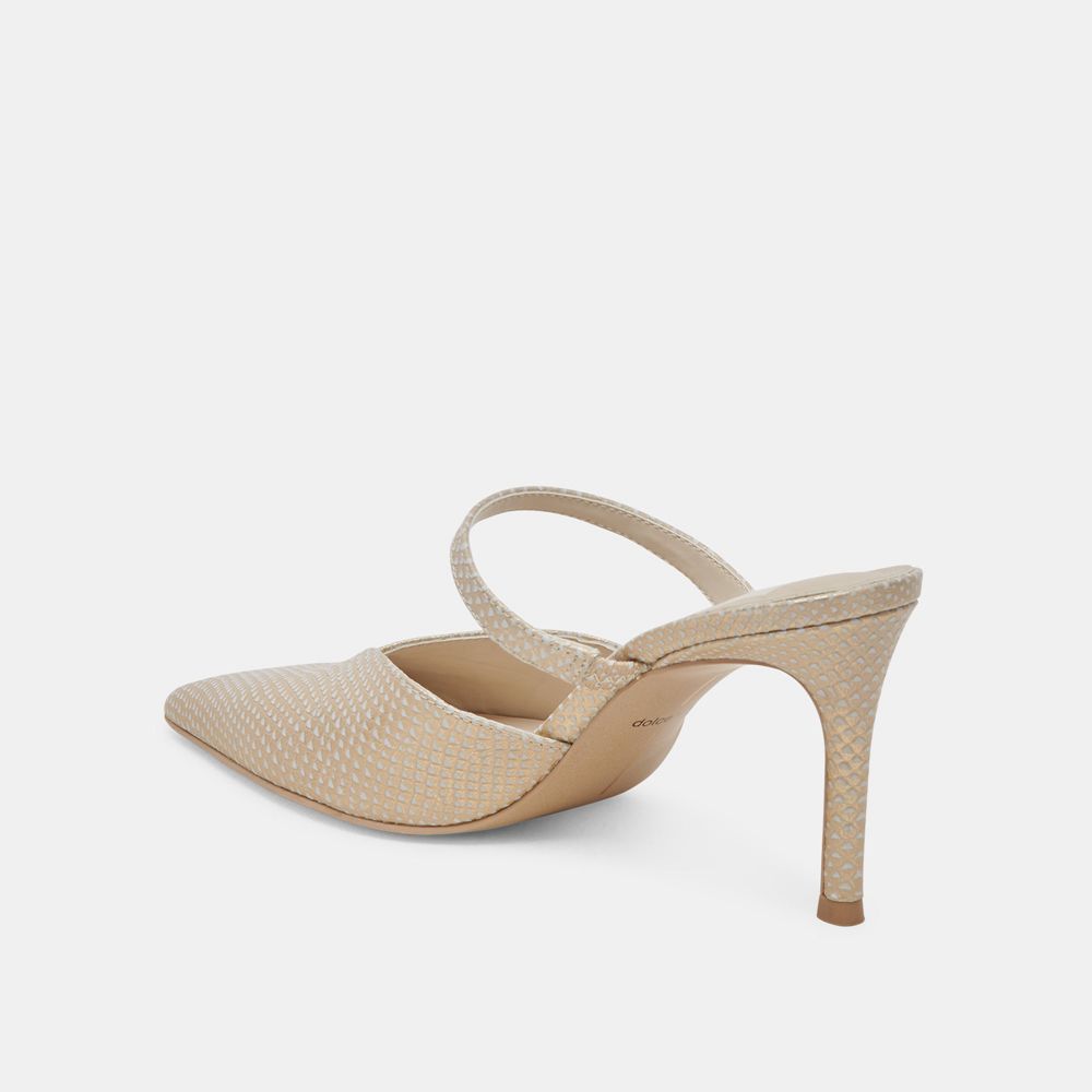 Dolce Vita Kanika Leather Women Heels Cream | US-407923KSC