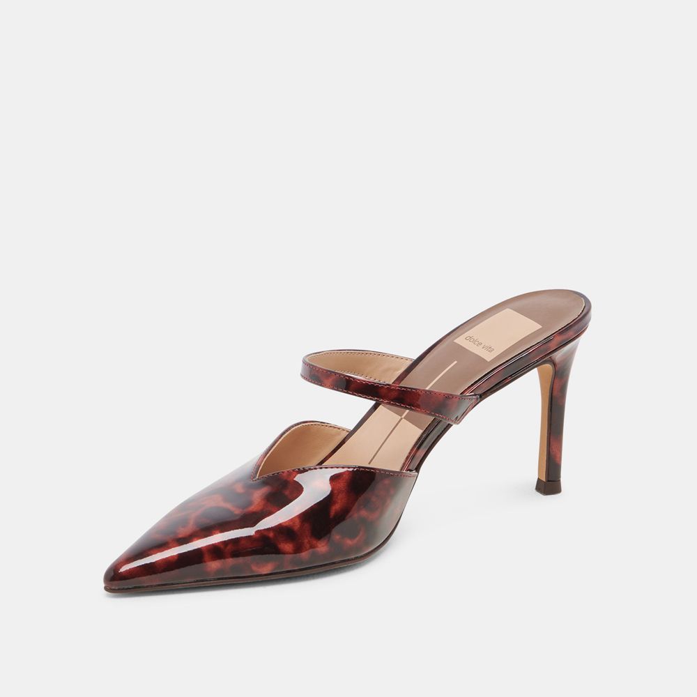 Dolce Vita Kanika Leather Women Heels Dark Red | US-812453YVB