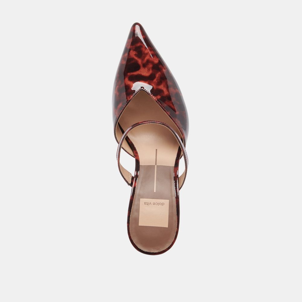 Dolce Vita Kanika Leather Women Heels Dark Red | US-812453YVB