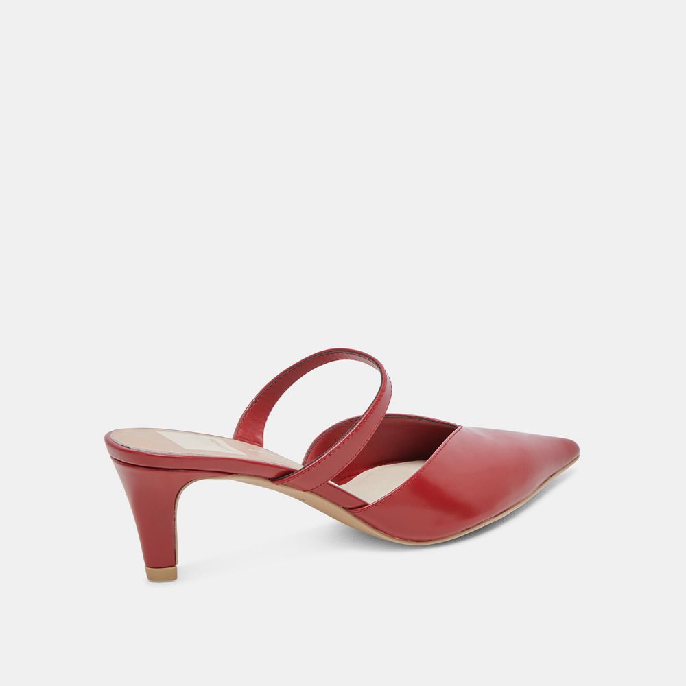 Dolce Vita Kanika Mid Crinkle Patent Women Heels Red | US-314862NYH