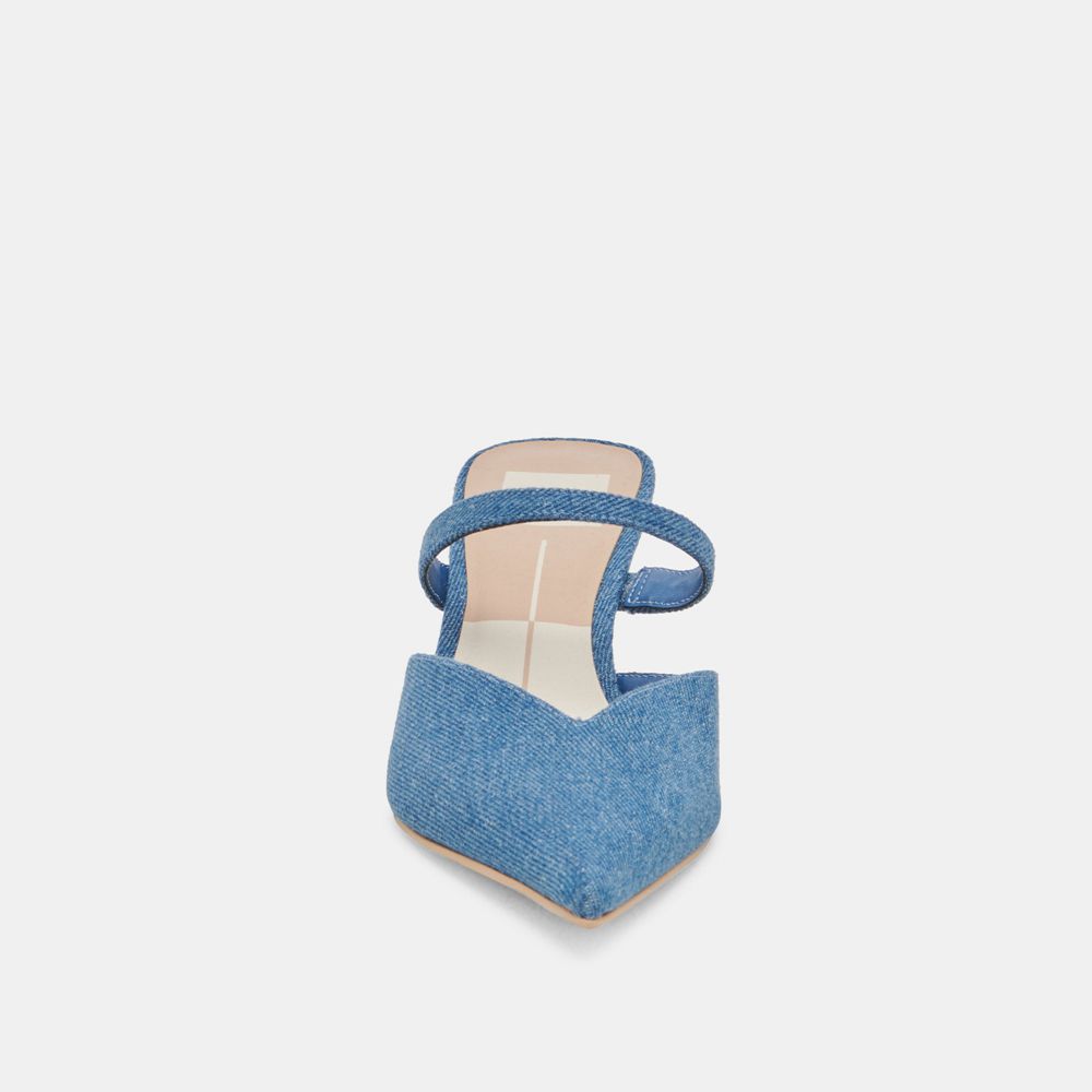 Dolce Vita Kanika Mid Denim Women Heels Blue | US-750683PSG