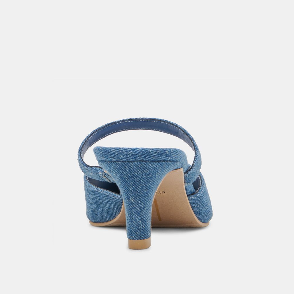 Dolce Vita Kanika Mid Denim Women Heels Blue | US-750683PSG