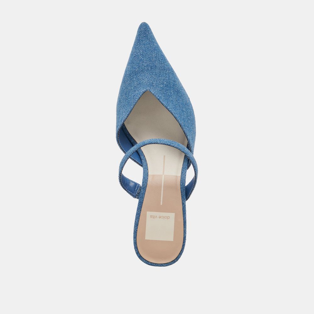 Dolce Vita Kanika Mid Denim Women Heels Blue | US-750683PSG