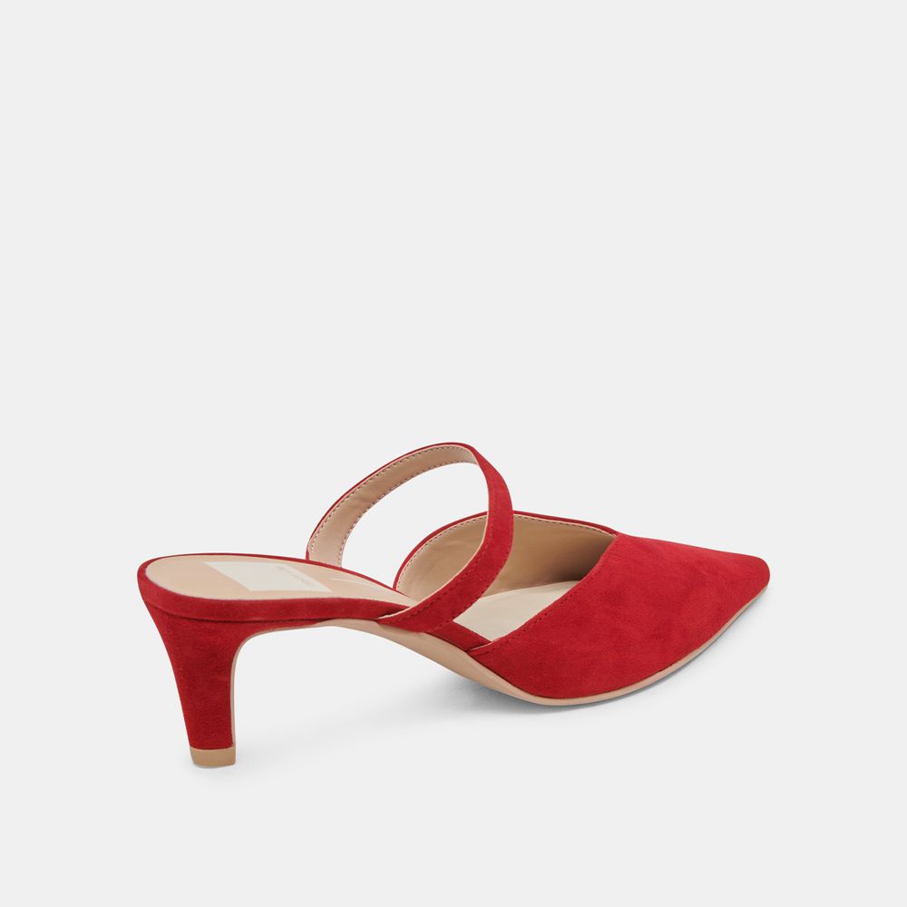 Dolce Vita Kanika Mid Suede Women Heels Red | US-952063APO