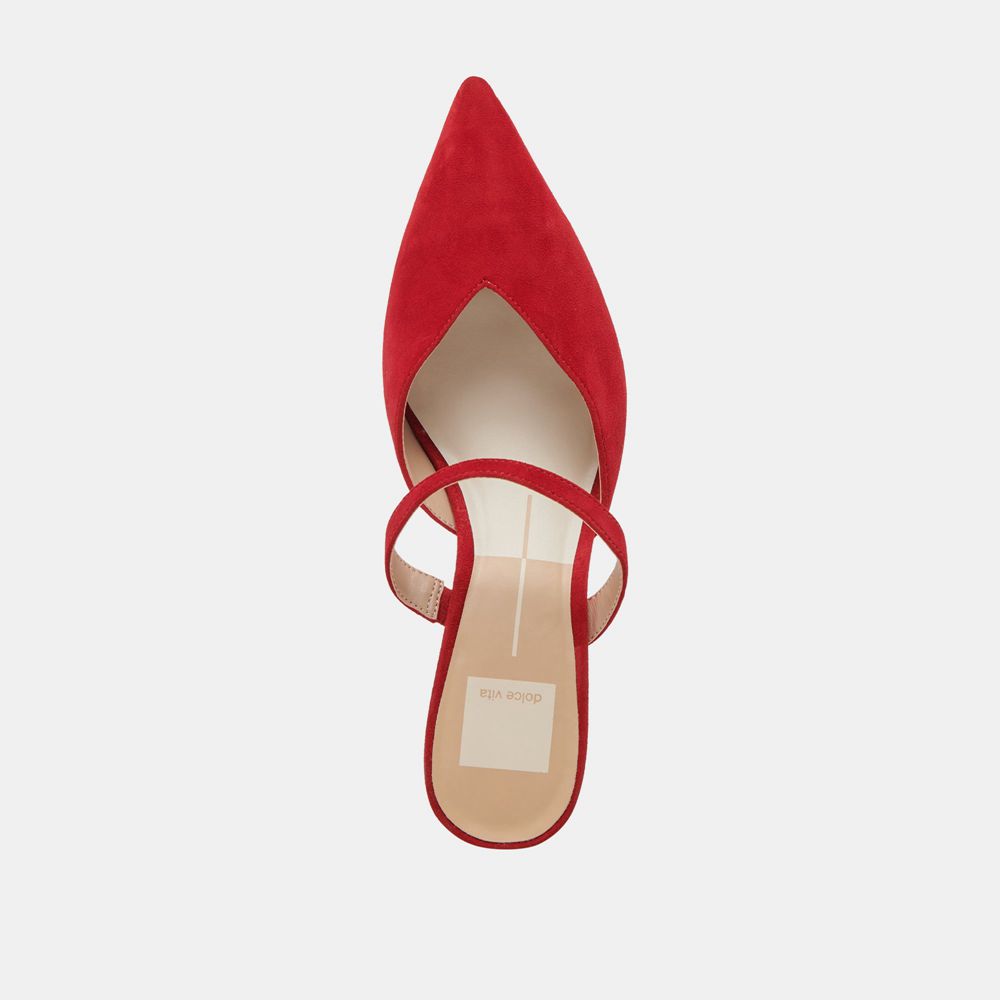 Dolce Vita Kanika Mid Suede Women Heels Red | US-952063APO