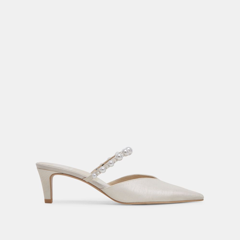 Dolce Vita Kanika Pearl Mid Women Heels White | US-183569QAD