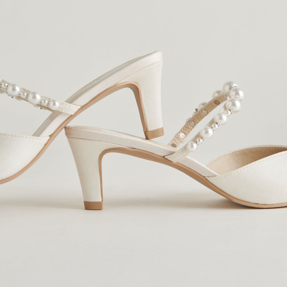 Dolce Vita Kanika Pearl Mid Women Heels White | US-183569QAD