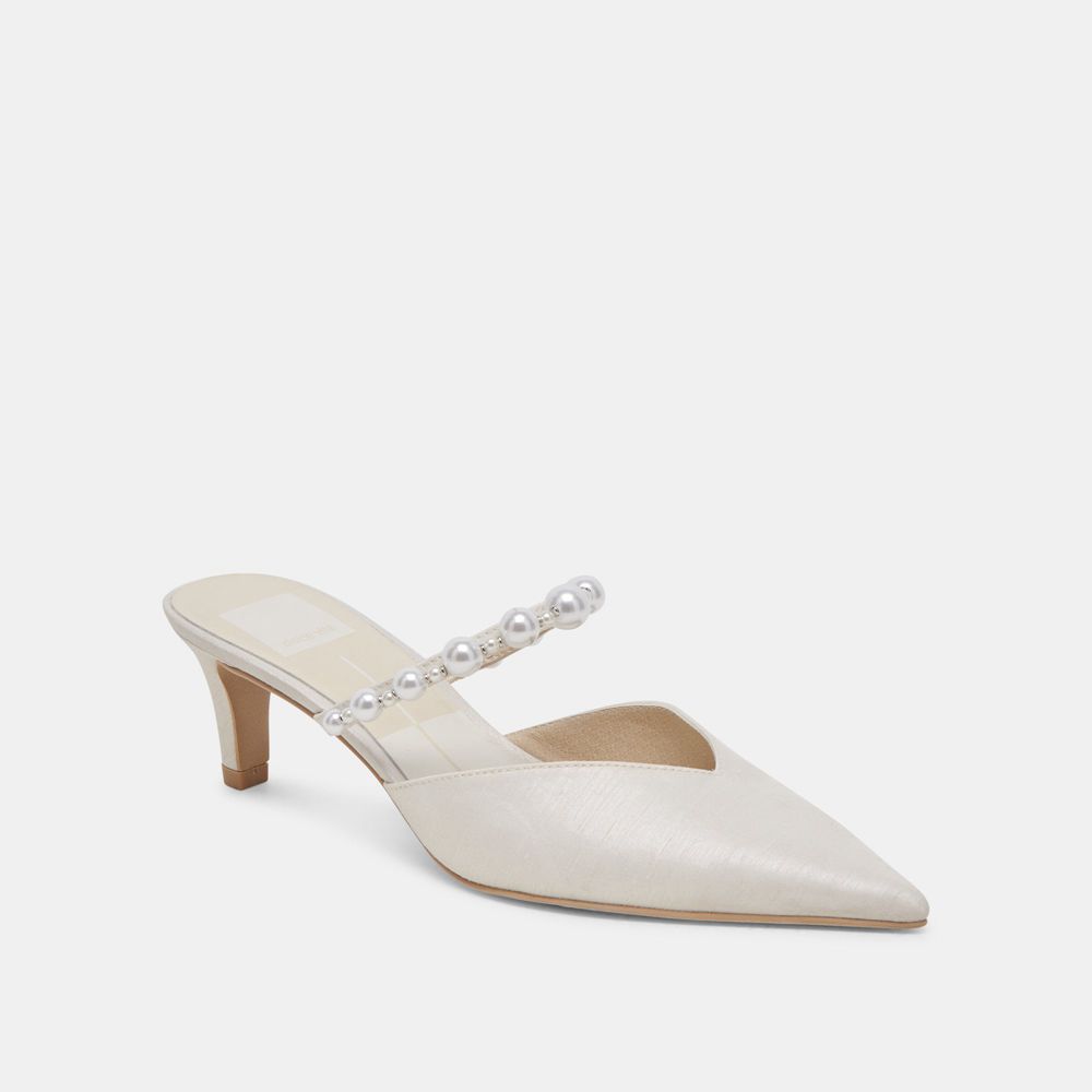 Dolce Vita Kanika Pearl Mid Women Heels White | US-183569QAD