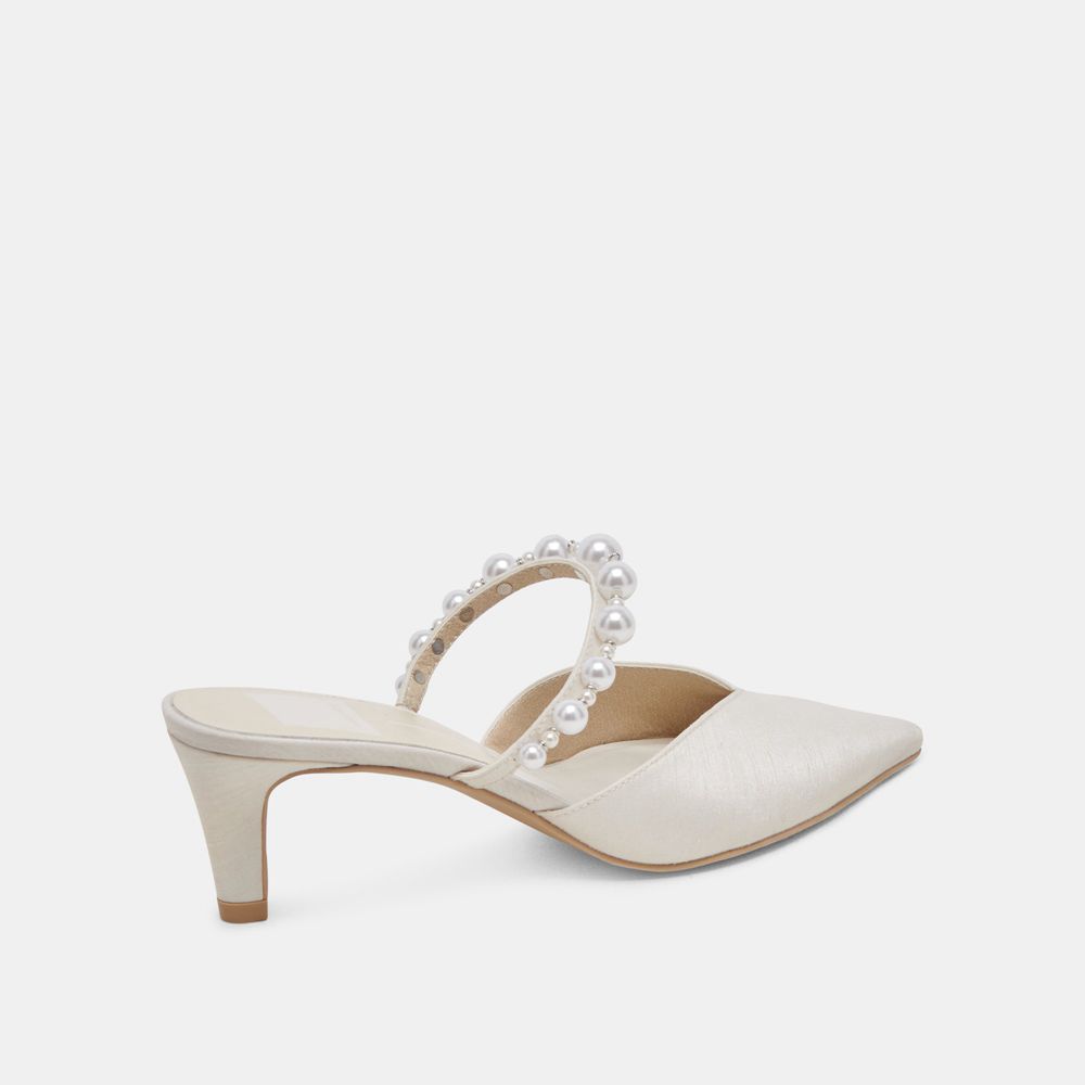 Dolce Vita Kanika Pearl Mid Women Heels White | US-183569QAD