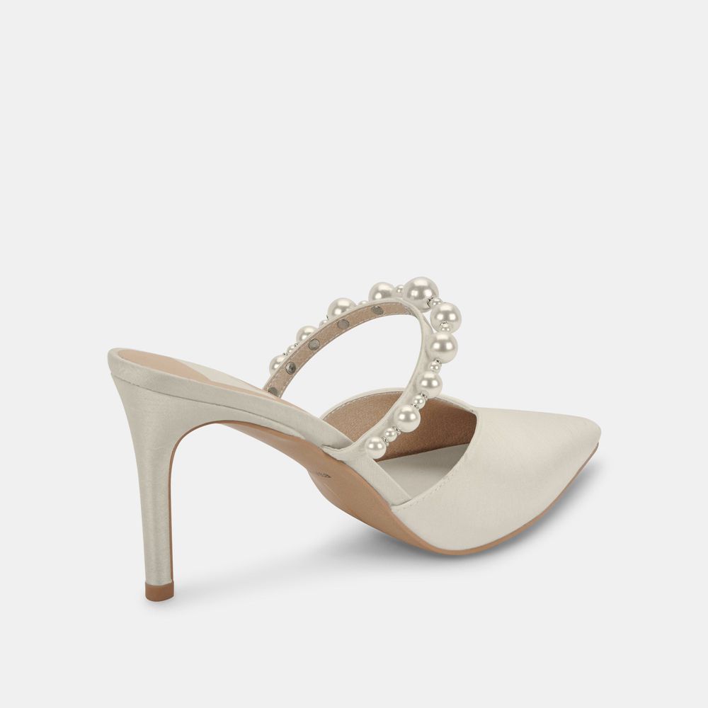 Dolce Vita Kanika Pearl Wide Women Heels White | US-465203QBL