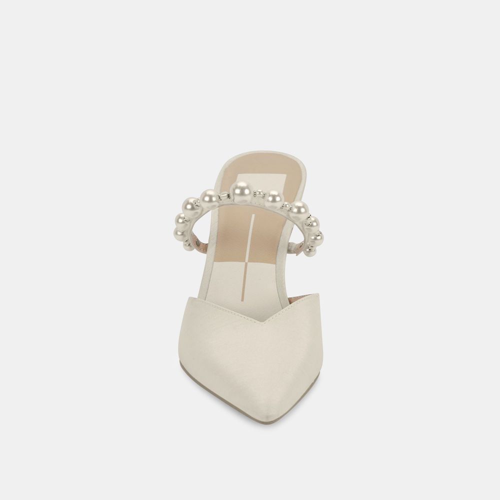 Dolce Vita Kanika Pearl Wide Women Heels White | US-465203QBL