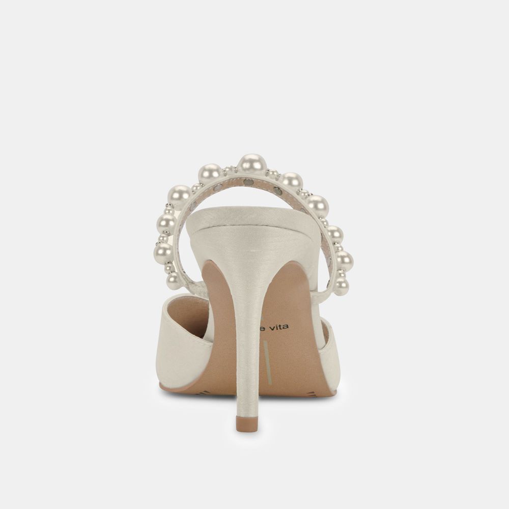 Dolce Vita Kanika Pearl Wide Women Heels White | US-465203QBL