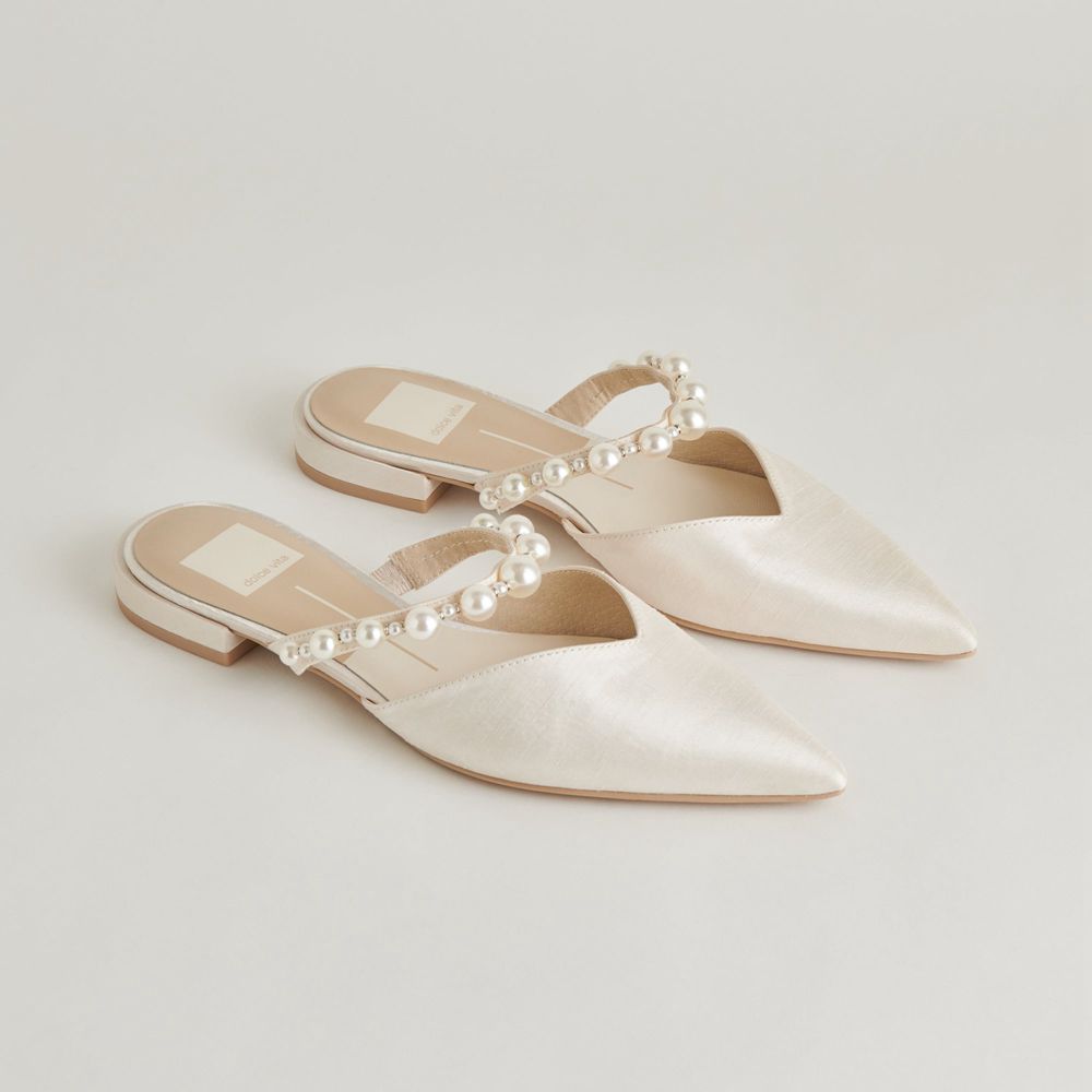 Dolce Vita Kanika Pearl Women Flats White | US-791548KYD