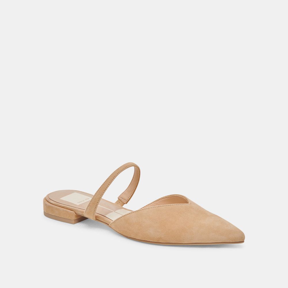 Dolce Vita Kanika Suede Women Flats Brown | US-345127FNV